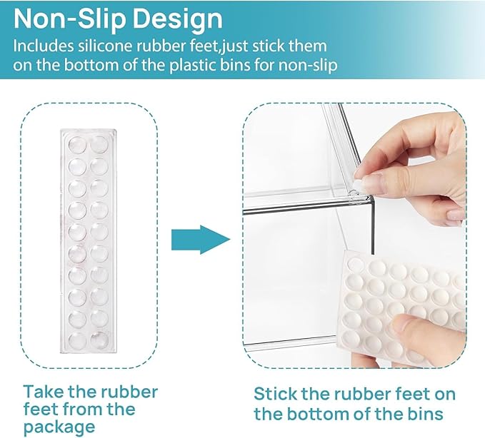 Vtopmart Stackable Storage Drawers Set of 5, Clear Plastic Organizer Bins for Beauty Supplies,Ideal for Vanity, Bathroom,Cabinet,Pantry Organization