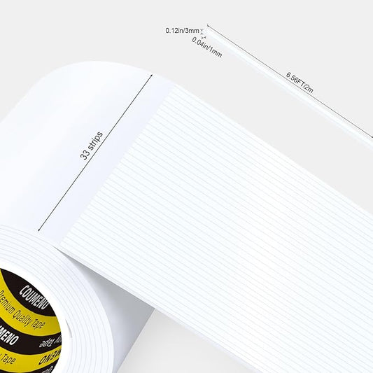 Caulk Sealing Strip for Tiles Bathtub Bathroom Toilet Kitchen,Wall,Corner, Gap Filling Self Adhesive Tape, 0.12in x 6.56FT x 33Strips(217FT Total) Seal Strips for Small Gaps