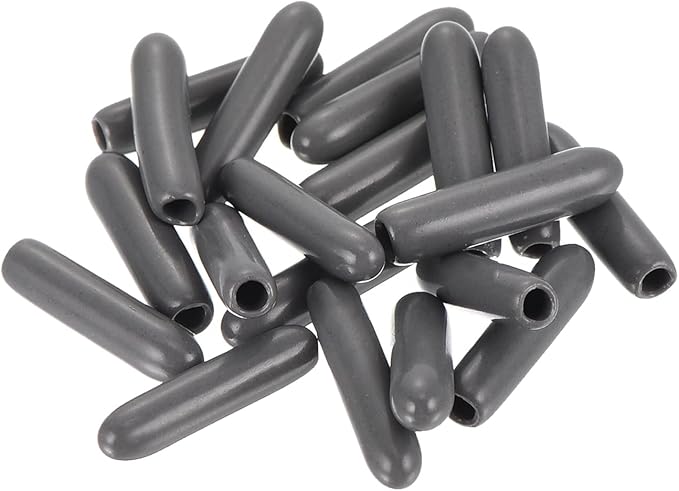uxcell 20pcs Rubber End Caps 2mm(1/16") ID Vinyl PVC Round Tube Bolt Cap Cover Screw Thread Protectors Dark Grey