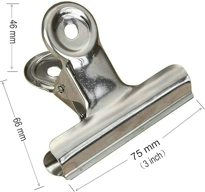 18 Pack Stainless Steel Chip Bag Clips Heavy Duty Food Bags Clamp Clips for Kitchen Office School (3In)