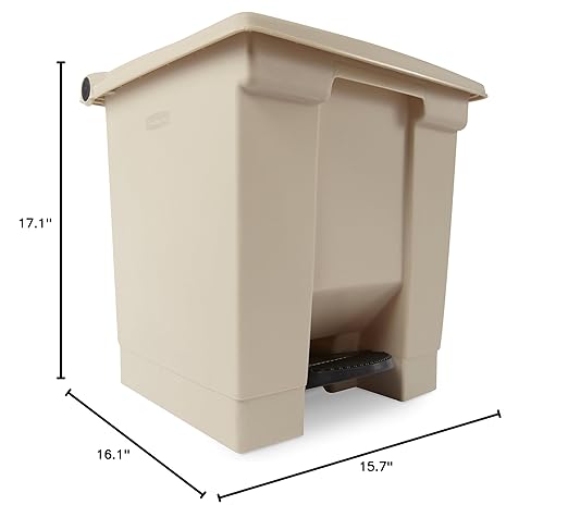 Rubbermaid Commercial Products Legacy Step-On Trash/Garbage Can/Bin, 8 Gallon, Beige, for Doctor's Office/Hospitals/Healthcare