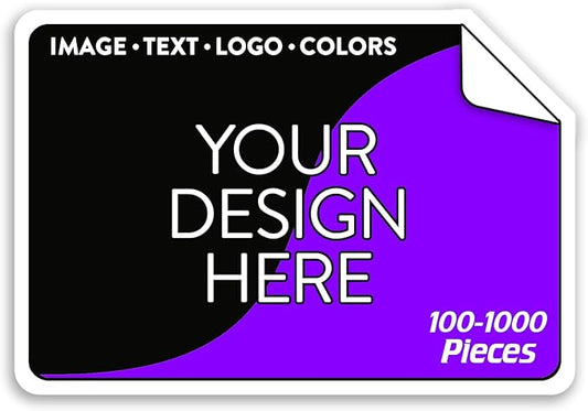 5-1000 Custom Vinyl Stickers - Upload Your own Image, Text, Design, Logo - Personalized Logo Labels for Handmade, Packaging, Bottle, Jars, Candle, Brand Stickers (White, 4x2)
