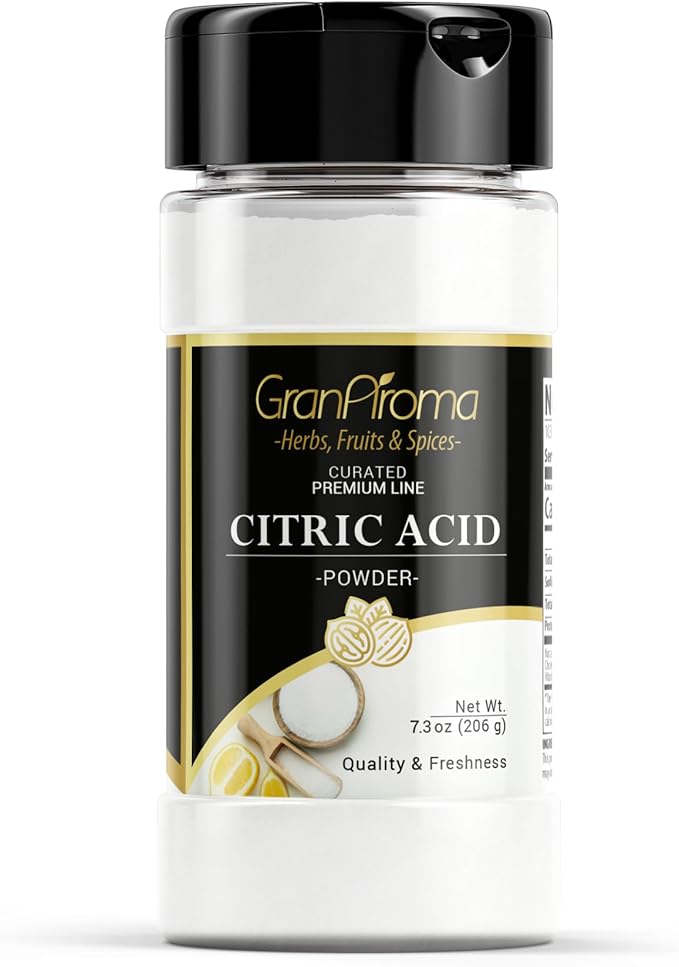 GranAroma Citric Acid, Food Preservative, Baking & Cleaning (7.3 Ounce)