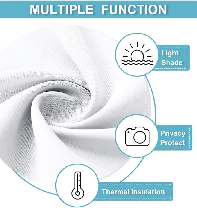 RYB HOME White Kitchen Curtains 30 inch Tier Curtain Treatment for Living Room Privacy Thermal Insulate Shades for Closet RV Camper Basement Window, W 42 in x L 30 in, Set of 2 Panel