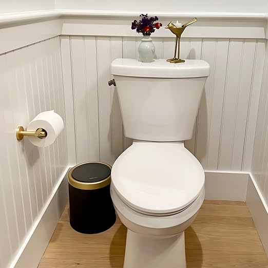 URALFA Automatic Motion Sensor Bathroom Trash Can with Lid, 10.5 Liter / 2.8 Gallon Touchless Trash Bin, Smart Dog Proof Garbage Can, Small Waste Basket for Toilet, Office, Bedroom (Dark Grey)