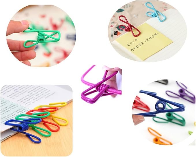 30 Pcs 2 Inch 10 Different Random Colors Chip Clips, PVC Coating High Elasticity Strength Clothes Pins, Food Clips and Bag Clips