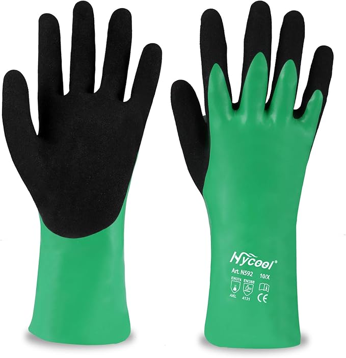 Nitrile Coating Chemical Resistant Gloves 1Pair