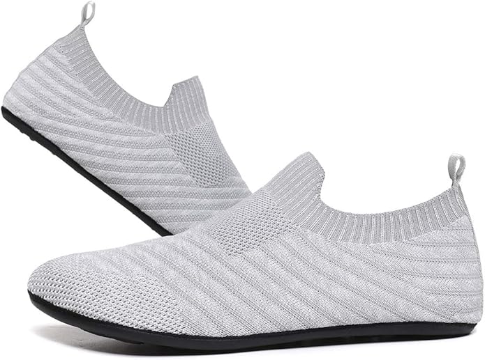 QZKDM Lightweight Slip on Grip Indoor House Slippers Barefoot Non Slip Home Exercise Yoga Shoes for Men Women