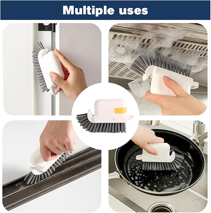 Window Cleaning Brush, 3-in-1 2025 New Magic Window Groove Cleaning Brush Set - Hand-Held Track Cleaner Tool for Sliding Doors, Window Sills, Tile Grout, Shutters, Deep Scrub Brush for Home (Yellow)