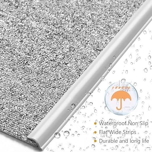 Self Adhesive Carpet Transition Strip with Edge Trim, Designed for Seamless Transitions from Carpet to Tile or Vinyl Floors, Perfect for Doorways.(Gray,36ft)