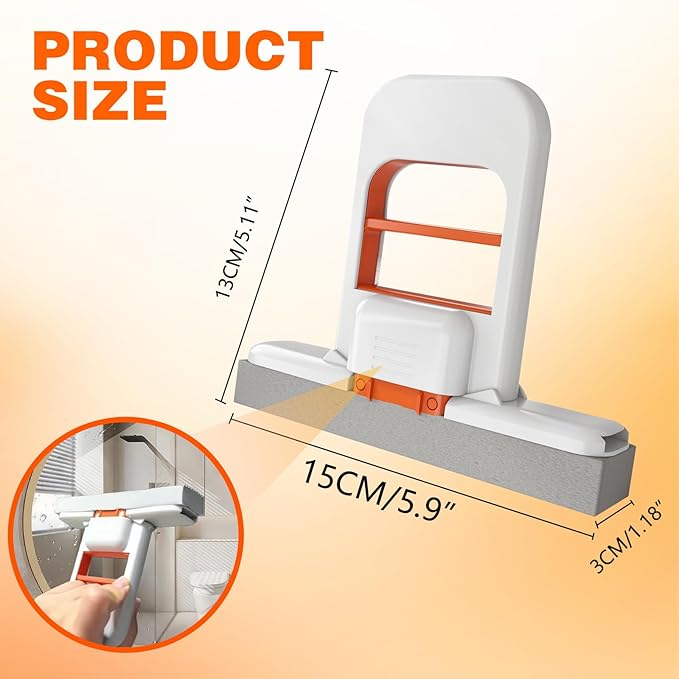 Mini Foldable Desktop Mop – Portable Sponge Mop for Small Spaces, Hand Mop for Bathroom, Kitchen, Countertops & Tile – Wet/Dry Use with Deep Grooves & Replaceable Head
