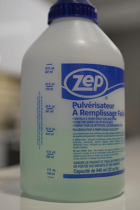 Zep E-Z Fill Professional Sprayer - 32 Ounce (Case of 8) - U43008 - Wide Mouth Spray Bottle for Easy Pouring, High Output, Great for Cleaners, Degreasers and More!