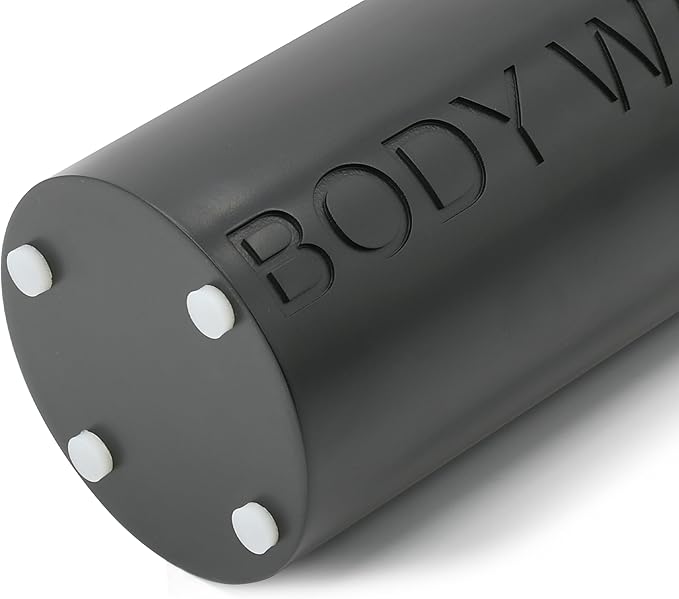 Matte Black Body Wash Dispenser Luxurious Refillable Pump Bottle with Embossed Text, Durable Construction for Bathroom and Shower