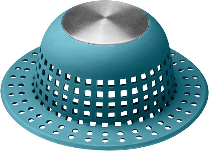 Shower Drain Hair Catcher, Bathtub Drain Cover Foldable Silicone Shower & Tub Protector for Pop-Up & Regular Drains