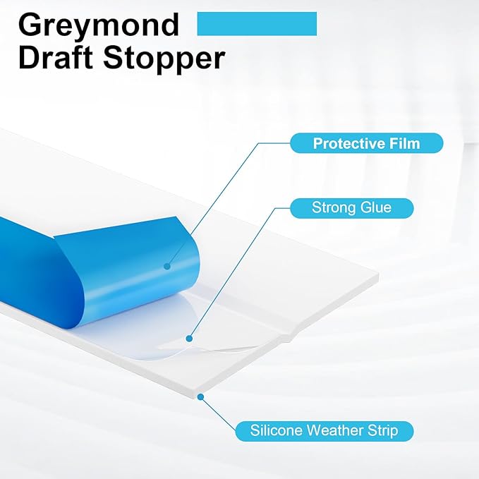 Weather Stripping Door Seal, Silicone Strip for Frame and Gaps Draft Stopper,Glass Shower Door Sweep, White, 20 Feet x 3 Inch