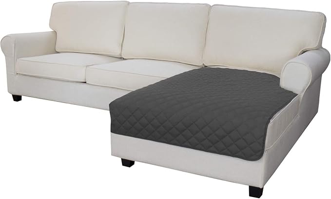Easy-Going Sectional Couch Covers for Dogs L Shape Sofa Cover Reversible Sofa Slipcover Chaise Lounge Cover Furniture Protector Cover for Pets Dog Cat (42 x 68 inches, Dark Gray/Dark Gray)