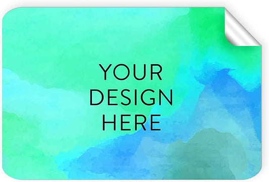100 Custom Vinyl Stickers - Upload Your own Image, Text, Design, Logo - Personalized Logo Labels for Handmade, Packaging, Bottle, Jars, Candle, Brand Stickers (Blue Green, 3x2)