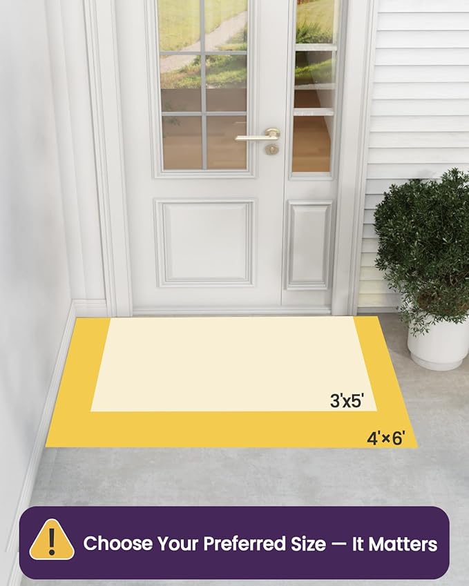 DEXI Front Door Mat Outside Entrance, Heavy Duty Non Slip Low Profile Doormat for Entryway, Trap Dirt and Moisture Welcome Mats, Easy Clean, Patio, Garage, 6x4, Grey