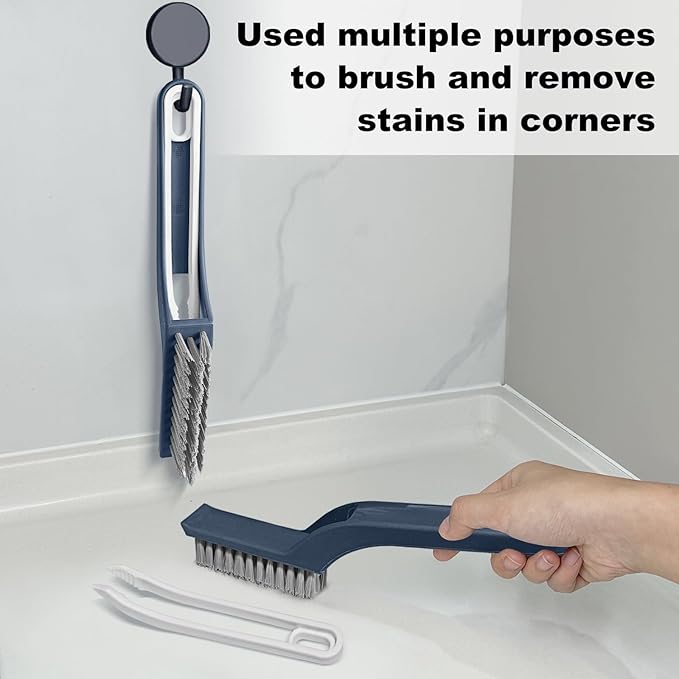 Bristle Brush - Hard Bristle Crevice Cleaning Brush Tools for Household Use, Kitchen, Bathroom, Window, Toilet, Corners, Multi Purpose Hard Bristle Brushes for Deep Cleaning Gap (2 pcs)