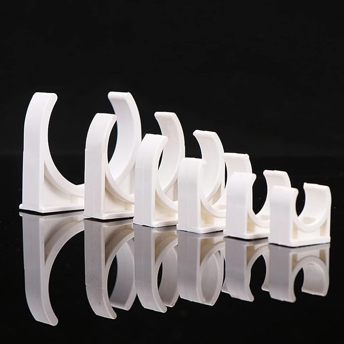 30 Pcs U-Shaped PVC Water Pipe Clamps, U-Shaped Buckles Fit for 1-1/2" (40mm) Water Pipes and TV Trays Tubing Hose Hanger Support Pex Tubing (White)