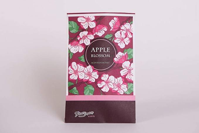 Floral Simplicity Apple Blossom Scented Sachets Pack of 3, Fall & Winter - Long-Lasting Scented Bags, Home Fragrance, Air Freshener & Deodorizer for Closet, Room, Drawer, or Cars, Made in The USA