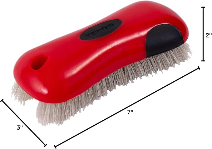 Mothers Stiff Bristle Carpet and Upholstery Cleaning Scrub Brush for Automotive, Home, Couch, Stain Remover