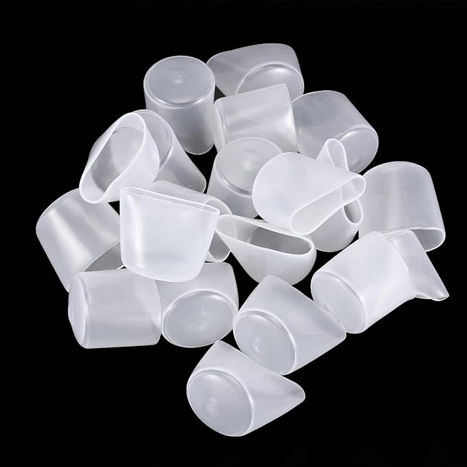 uxcell 20pcs Rubber End Caps 29mm ID Vinyl PVC Round Tube Bolt Cap Cover Screw Thread Protectors Clear