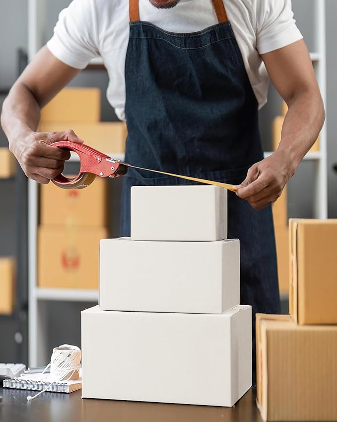 Assorted-Sizes-Shipping-Boxes-45-Pack: 9x6x4 & 10x7x5 & 11x6x6 Small-Shipping-Boxes-Mailers, White Corrugated-Cardboard-Boxes-for-Packing-Small-Business Mailing