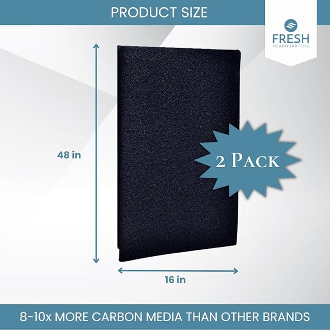 2-Pack Activated Carbon Charcoal Microwave Hood Filters - 18" x 15" Cut To Fit Kitchen Air Filter - Universal for Frigidaire, Whirlpool, GE, LG, Maytag and KitchenAid, Made in USA