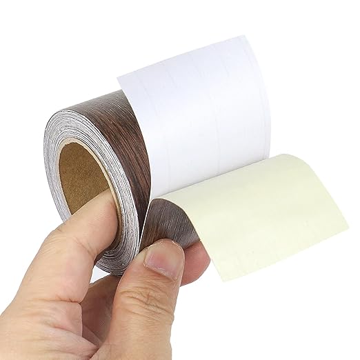 BOMEI PACK Wood Grain Repair Tape,Self Adhesive Repair Patch for Furniture, Floors, Cabinets, Windows, Doors, RV, Home Decor and DIY Projects (2, Walnut)
