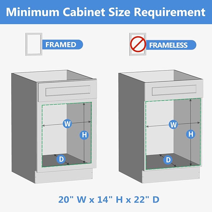 ROOMTEC 2 Tier Individual Pull Out Cabinet Organizer 19½"W x 21½"D, Slide Out Wood Shelves Organizers, Pull Out Drawers Organization and Storage for Kitchen Cabinet