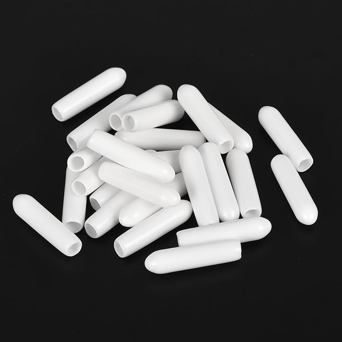 uxcell 20pcs Rubber End Caps 3mm(1/8") ID Vinyl Round End Cap Cover Screw Thread Protectors White