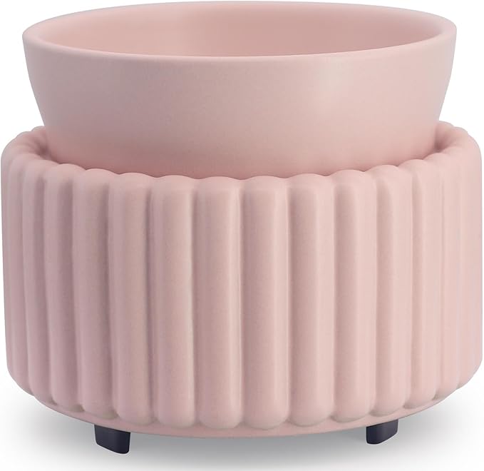 Ceramic Wax Melter 3-in-1 Candle Warmer for Scented Wax - Electric Fragrance Burner for Home, Office, Bedroom - Gift & Décor（Pink）