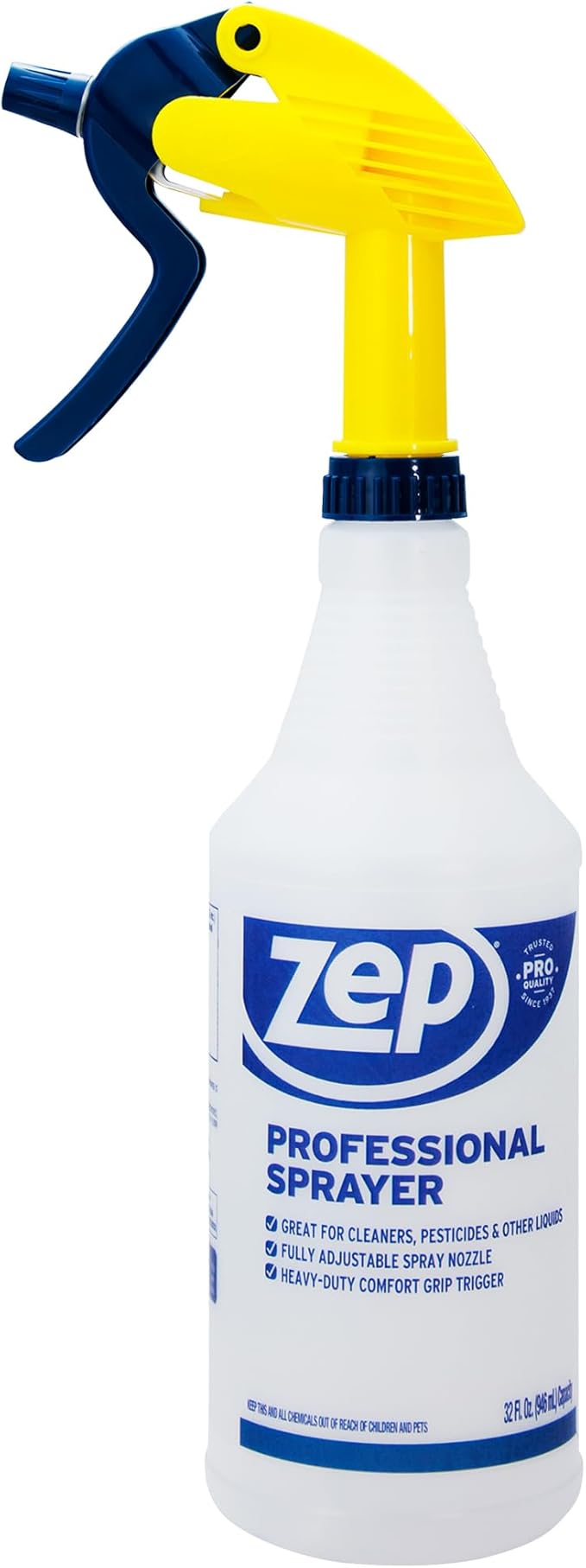 Zep Professional Sprayer Bottle - 32 oz (Case of 12) - HDPRO1 - Versatile Adjustable Nozzle Spray Bottles with a Fine Mist or Powerful Spray, Refillable for Diluted Concentrate