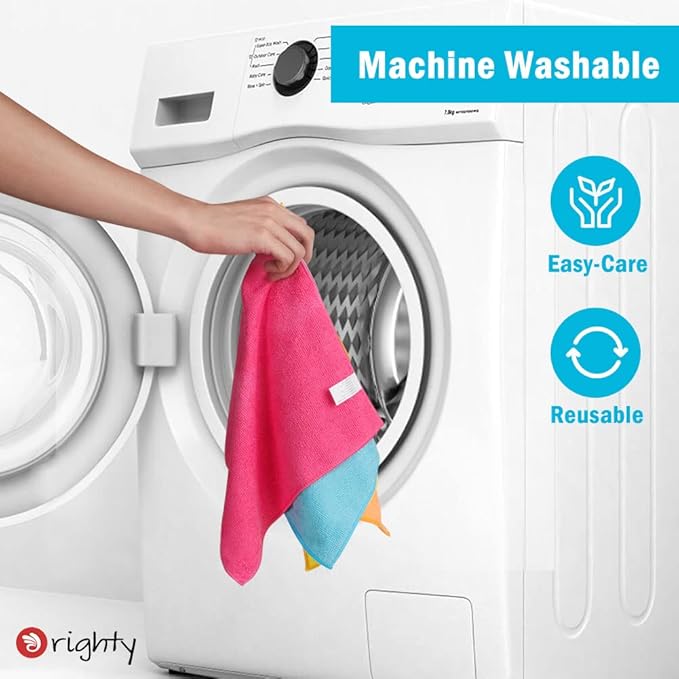 Orighty Microfiber Cleaning Cloth Pack of 12, Microfiber Towels for Cars, Highly Absorbent Car Cleaning Supplies, Lint Free Cloths Clean Rags for Car Care, House, Kitchen, 12x12 inch