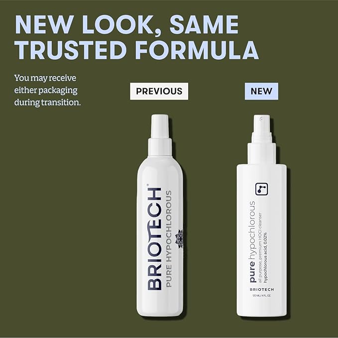 BRIOTECH Pure Hypochlorous Acid Spray and Cleanser, Original Premium HOCl Topical Solution, Multi-Purpose Cleaner, Family Approved & Pet Friendly, 8 fl oz
