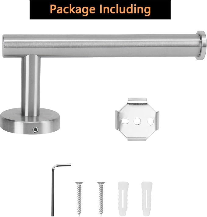 NearMoon Bathroom Toilet Paper Holder, Premium SUS304 Stainless Steel Rustproof Wall Mounted Toilet Roll Holder for Bathroom, Kitchen, Washroom (1 Pack, Brushed Nickel)