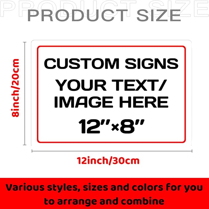 Personalized Aluminum Weatherproof Metal Sign - Multiple Sizes, Custom Text & Picture, Hazard, Garden, Custom Door Sign