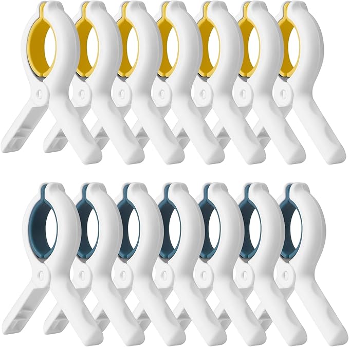 Extra Large Beach Towel Clips 15Pack,Swimming Pool Boat Towel Clips,Increase Size and Spring Force Strong Practicality