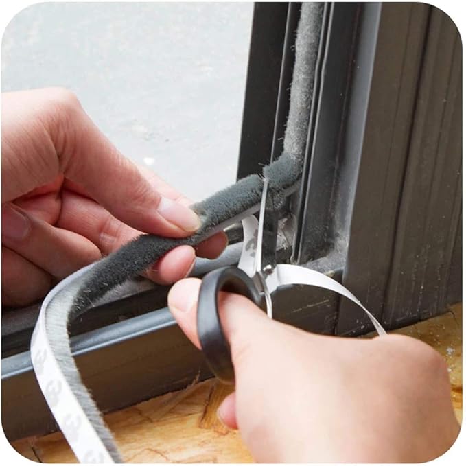 Weather Stripping Brush for Sliding Windows/Doors Frame Side,Pile Self Adhesive Weatherstrip Seal Strip Sealer Draft Stoppers (16.5ft x11/32 x 3/16 Brush inch, White)