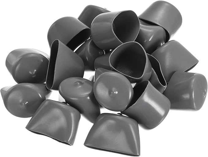 uxcell 20pcs Rubber End Caps 32mm ID Vinyl Cap Cover Screw Protectors Dark Grey