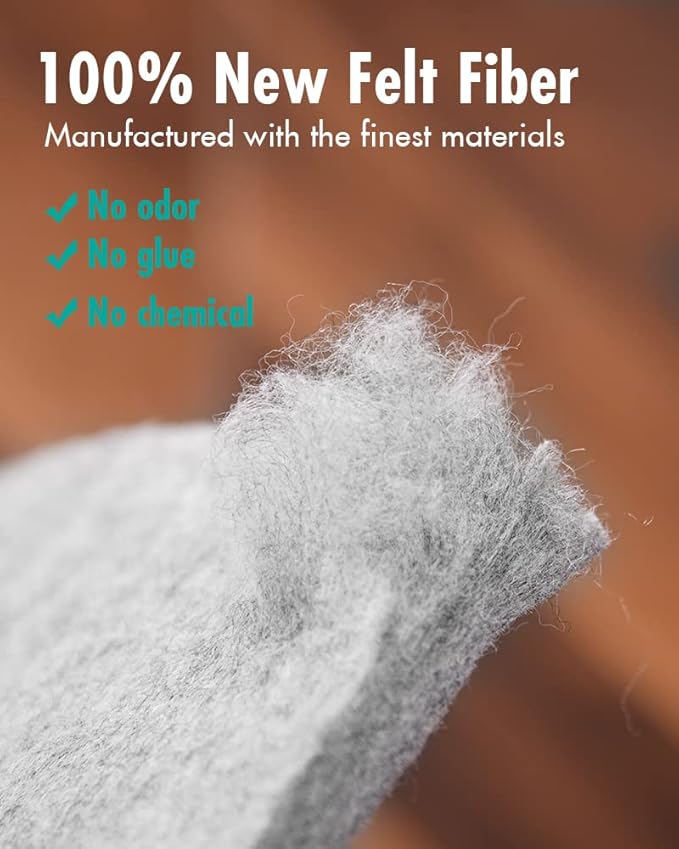 Non Slip Rug Pad Gripper - 9x12 Feet 1/8” Extra Thick Felt Under Rug for Area Rugs and Hardwood Floors,Super Cushioned Non Skid Carpet Padding