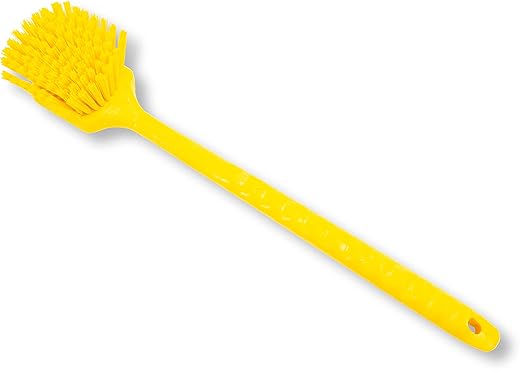 SPARTA 40501EC04 Plastic Large Scrub Brush, Kitchen Brush, Utility Brush With Long Handle For Cleaning, 20 Inches, Yellow