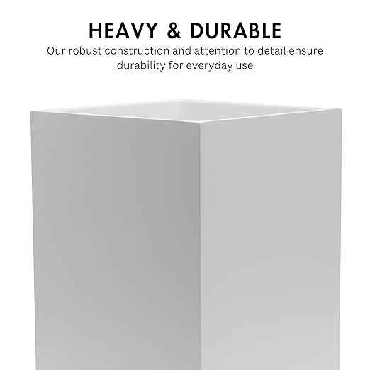 Matte White Square Small Trash Can, 2 Gallons / 7.5L Garbage Can, Waste Basket for Home, Bathrooms, Office, Under Desk, Bedroom, Laundry Room, Kitchen, Kids Room, and Dorm