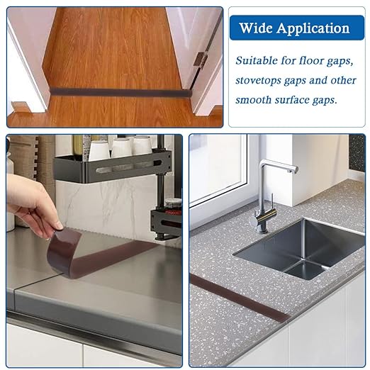Floor Transition Strip Self Adhesive Floor Cover Strips Laminate 1.57" Wide Vinyl Flat Divider Transitions (4cm, 10Ft, Brown)