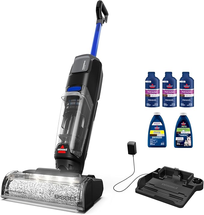 BISSELL Crosswave Cordless Plus, Wet Dy Vacuum w/FurFinder Headlights + Super Concentrate Multi Surface Formula for Sealed Hard Surfaces and Area Rugs