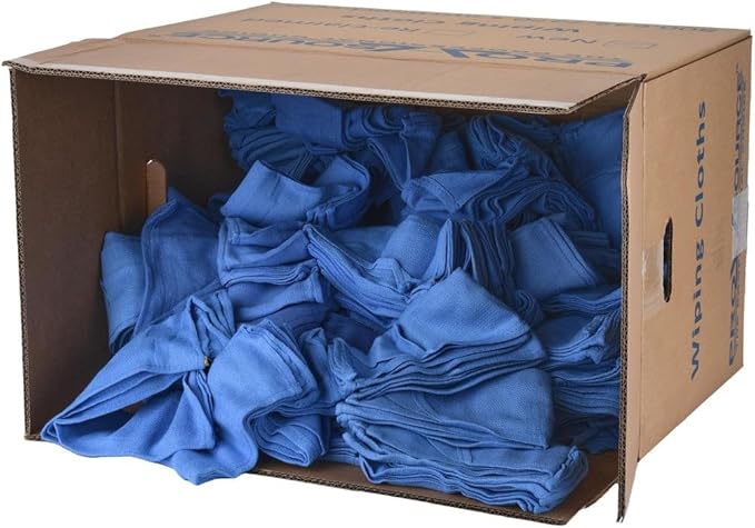 PRO SOURCE 10 Lb Box Virgin Surgical Lint-Free Blue Cotton Huck Towels: 16" x 25"
