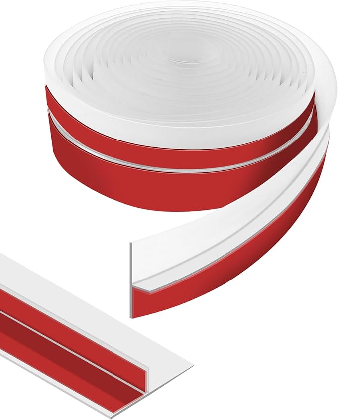 Orghtin T-Shaped Silicone Seal Strip, Clear Sealer Weather Stripping Door Seal Strip, 10Ft x 1.97 in Draft Stopper for Side of Door