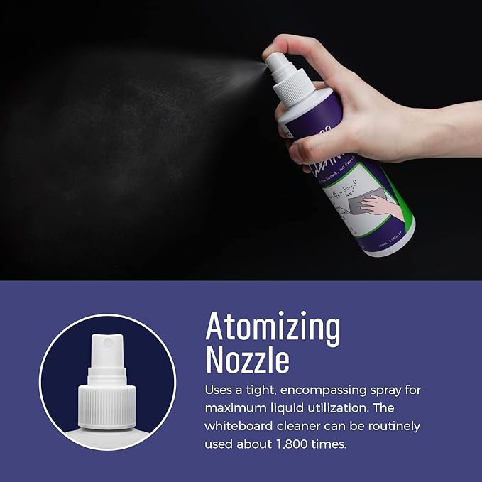 loukin Non-Toxic Whiteboard Cleaner, 8.5 fl oz Dry Erase Board Cleaner, Whiteboard Cleaning Spray, Removes Stubborn Marks from Whiteboards