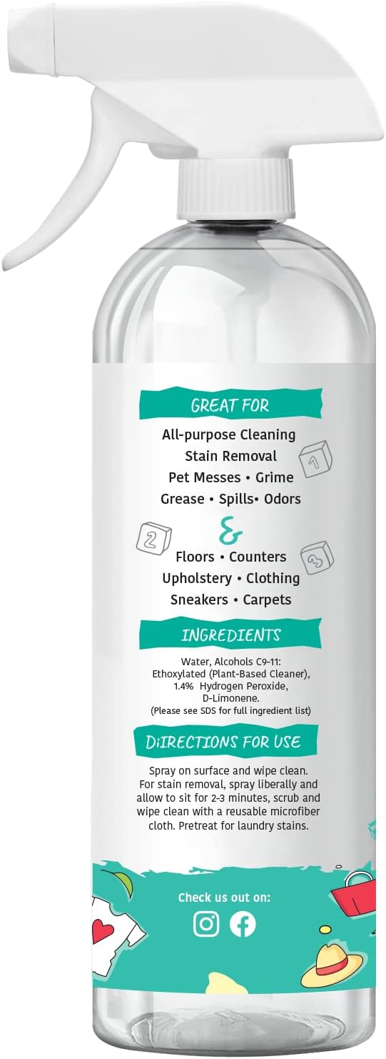 MOMREMEDY Hydrogen Peroxide All Purpose Cleaning Spray | Multipurpose Home Cleaner | Fabric and Laundry Stain Remover | All Surface Kitchen and Bathroom | Non Toxic